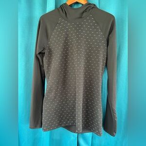 Old Navy Active Go-Dry Black Polkadot Long Sleeve Hoodie